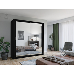 Garderobna omara Lux 203 cm - črna