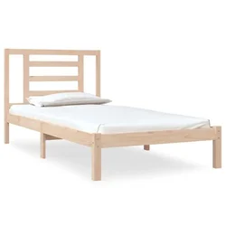 Vidaxl Posteljni okvir brez vzmetnice 90x190 cm trdna borovina