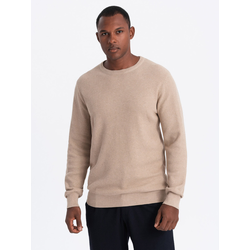 Ombre Mens mélange structured knit sweater - sand