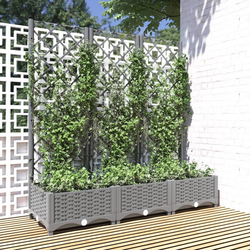 Vrtna sadilica s rešetkom svjetlosiva 120 x 40 x 121,5 cm PP