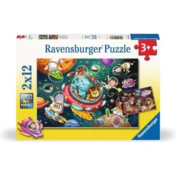 Ravensburger puzzle - Životinje u svemiru - 2x12 delova