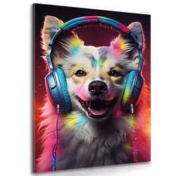 Slika pes s slušalkami - 40x60
