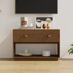 TV ormarić smeđa boja meda 90x40x60 cm od masivne borovine