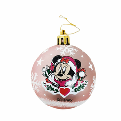 Glob de Crăciun Minnie Mouse Lucky 10 kom. Roza Plastika (O 6 cm)