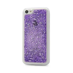 Torbica silikonska Leaves iPhone 5C ljubičasta
