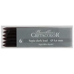 Umjetnička mina suha Cretacolor sepia tamno smeđa medium 6 kom u kutiji