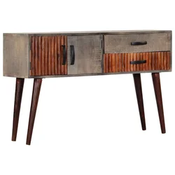 Konzolni stol sivi 120 x 35 x 75 cm grubo masivno drvo manga