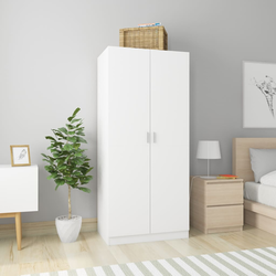 Den Garderobna omara bela 80x52x180 cm iverna plošča