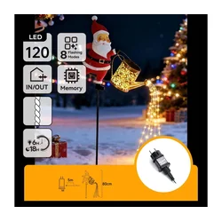 Aigostar -LED spoljašnja božićna dekoracija 120xLED/8 funkcija 80 cm IP44 Santa/topla bela