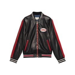 gucci leather bomber jacket mens