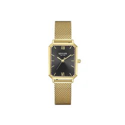 Régler Analogna ura Régler Élégance Mesh Gold - Black zlata