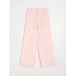Sinsay - Pamučne pidžama pantalone na pruge - roze