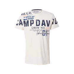 CAMP DAVID Majica ecru/modra/oranžna