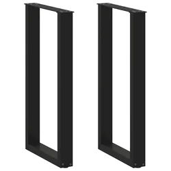 Noge za barski stol U-oblika 2 kom Crne 50 x (90-91) cm Čelik