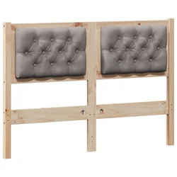 Vidaxl Vzglavje Drugo Rjava in taupe 135 cm Trdna borovina