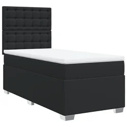Vidaxl Box spring postelja z vzmetnico črna 90x190 cm umetno usnje