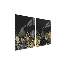 shumee Steklena zaščitna plošča za štedilnik 2x45x52 Leaf