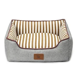 PetJungle krevet za pse sa prugama Sivi M 60x47x16 cm