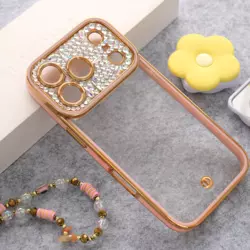 Maska Luxury Crystal Clear za iPhone 17 Pro roze