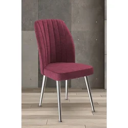 Hanah Home set trpezarijskih stolica Platinum 2 kom, bordo tkanina Jerry, hromirane metalne noge