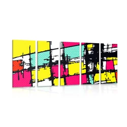5-delna slika stilski pop-art - 200x100