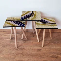 Hanah Home Set klub stočića 3Shp81, 3 komada, Šarena