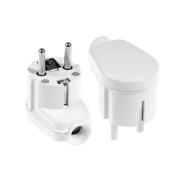 KOTNA ELEKTRIČNA VTIČNICA UNI-SCHUKO ODSTRANLJIVA Z OZEMLJITVIJO, BELA