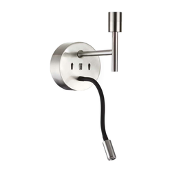 Ideal Lux - LED fleksibilna lampa sa monturom SET UP 1xE27/42W+LED/3W/230V USB hrom
