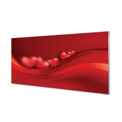 tulup.si Slika na steklu Rdeče srce ozadje 100x50 cm 2 obešalnika