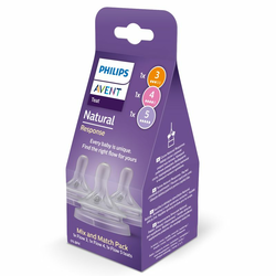 Philips Avent SCY960/03 silikonski cucelj, multipak, št. 3,4 in 5, Natural Response