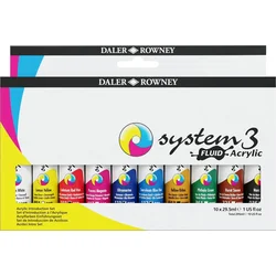 Daler Rowney System3 Set akrilnih barv 10 x 29,5 ml