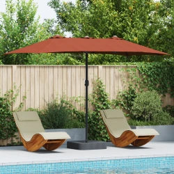 Vrtni suncobran Terakota 385 x 209 x 244 cm Poliester i čelik