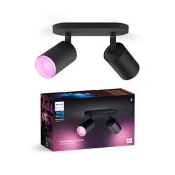 Philips - LED RGBW prigušiva spot svetiljka Hue FUGATO 2xGU10/4,2W/230V crna