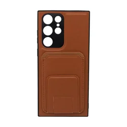 Maska za telefon LEATHER MAGSAFE WALLET za Samsung S22 Ultra, Kafa