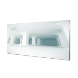 tulup.si Steklena slika Bela 3d podpora 120x60 cm 2 obešalnika