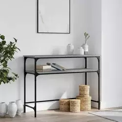 Konzolni stol siva boja hrasta 100x35,5x75 cm konstruirano drvo