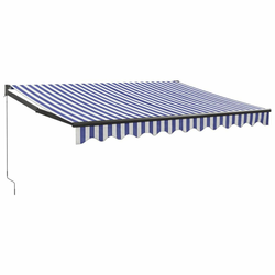 Tenda na uvlačenje plavo-bijela 3 x 2,5 m tkanina i aluminij