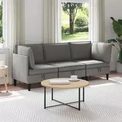 Set namještaja za dnevni boravak 3 pcs Tamnosiva Tkanina