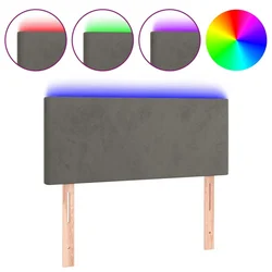 Vidaxl LED posteljno vzglavje temno sivo 90x5x78/88 cm žamet