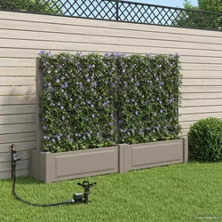 Velika saksija s rešetkom 2 pcs Siva 200 x 43 x 133,5 cm PP