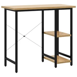 Stol za računalo crni i boja hrasta 80 x 40 x 72 cm MDF i metal
