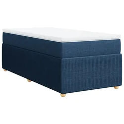 Vidaxl Box spring postelja z vzmetnico modra 100x200 cm blago