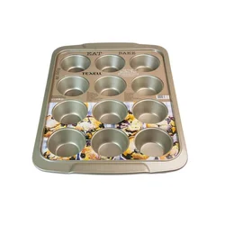 TEXELL Modla za mafine i projice 12 rupa Gold Line TPGL-M184