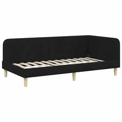 Vidaxl Kotna postelja Črna 100 x 200 cm blago