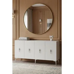 Hanah Home komoda Salkim 150, 125 cm, bela / srebrna