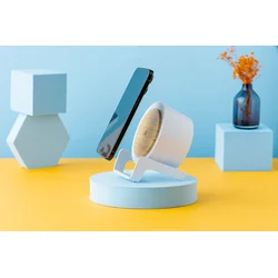 Pixo Reflector - Bežični zvučnik 3W, Bežični punjač 15W i držač za telefon, Beli