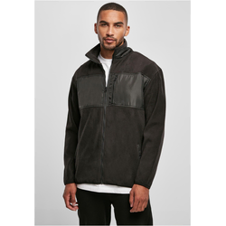 Patched microfleece jacket black