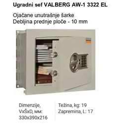 Ugradni sef VALBERG AW-1 3322 EL