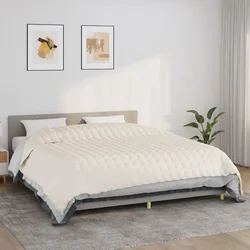 Vidaxl vidaXL Obtežena odeja, kremna, 220 x 260 cm, 15 kg, blago