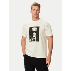 Karl Lagerfeld Jeans Majica B3M17006 Kremna Regular Fit
